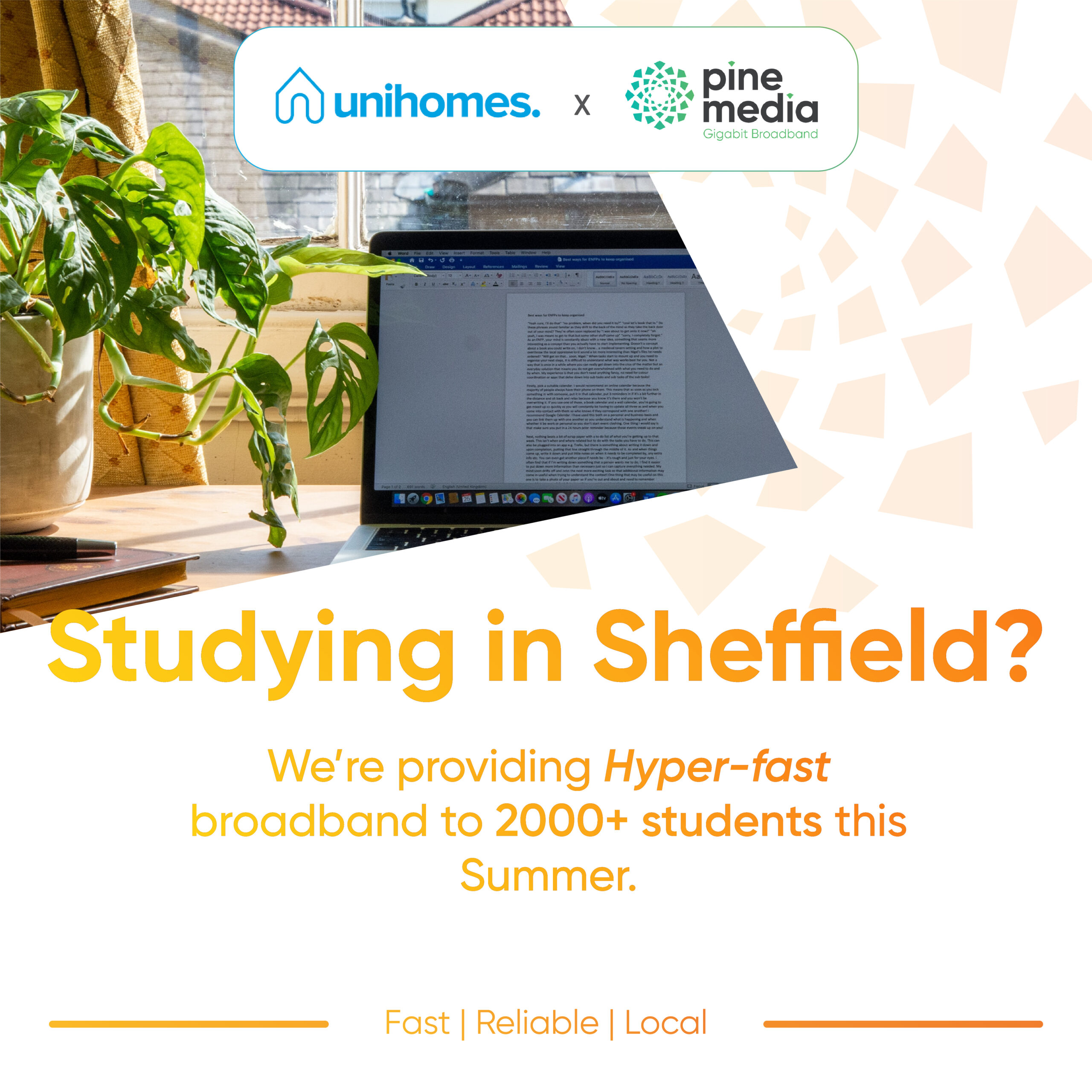 A new partnership with UniHomes connects 2,000+ Sheffield students to Pine Media’s full-fibre broadband this year
